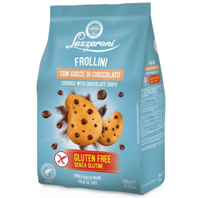 Ciastka bezglutenowe Frollini Senza Glutine Gocce di Cioccolato 200g - Lazzaroni