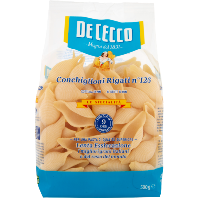 Makaron Le specialita' Conchiglioni Rigati n126 500g - De Cecco