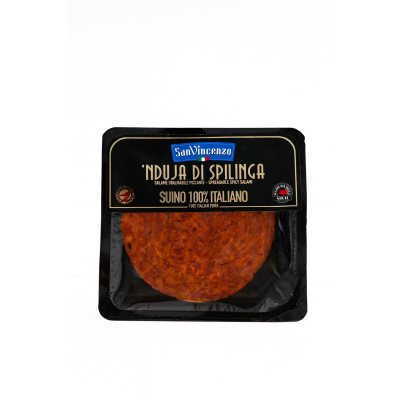 Kiełbasa do pizzy Nduja di Spilinga Piccante Suino 70g - San Vincenzo