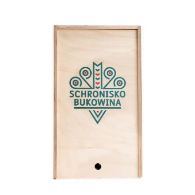 Skrzynka prezentowa mała z wełną drzewną  - Schronisko Bukowina
