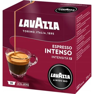 [SP] Kapsułki kawy A Modo Mio Intenso Arabica+Robusta 36szt - Lavazza, Uszkodzone opakowanie, 1 szt ubytku