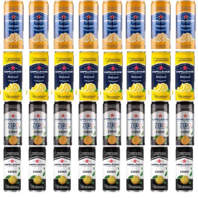 Napoje gazowane Aranciata Naturali, Chinò, limonka, Chinò zero puszka  32x330ml - San pellegrino