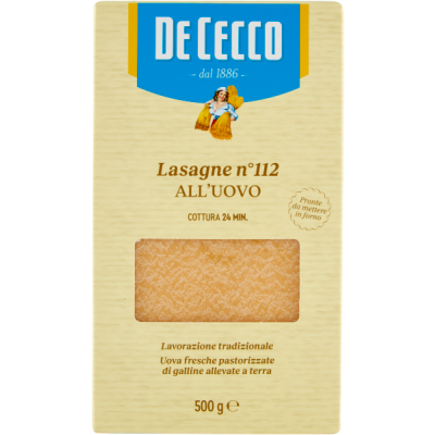 Makaron Lasagna n112 all'Uovo 500g - De Cecco