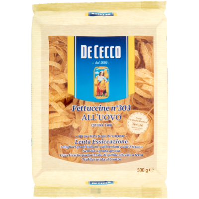 Makaron jajeczny Fettuccine n. 303 all'uovo 500g - De Cecco