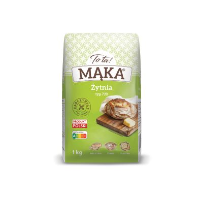 [SZ]  Mąka żytnia typ 720 1kg - Tota, Uszkodzone opakowanie, bez ubytku