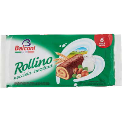 Biszkopt rolada Rollino Nocciola 6szt 222g - Balconi