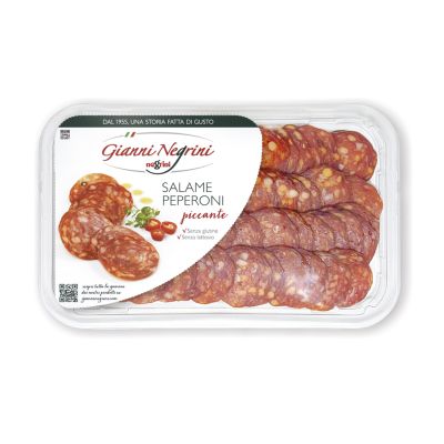 Salami diavoletto  Pepperoni piccante plastry 80g - Gianni Negrini