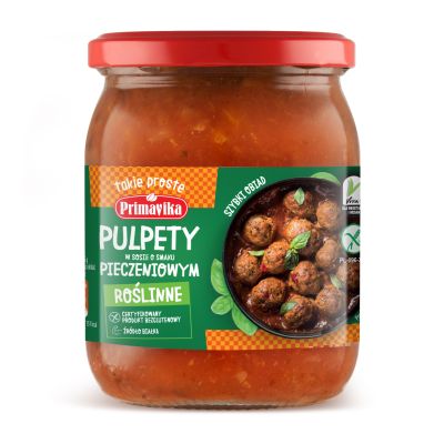 Pulpety wegańskie w sosie o smaku pieczeniowym 470g - Primavika