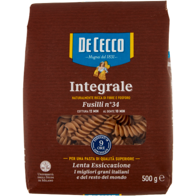 Makaron Fusilli Integrale 500g - De Cecco