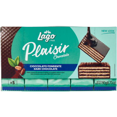 Wafelki Plaisir chocolate 5x38g 190g - Lago