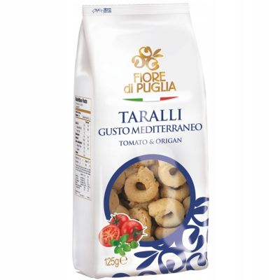 Fiore di Puglia Taralli pomidorowo-oregano 125g - Smak śródziemnomorski