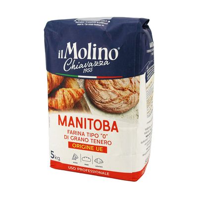 Mąka Manitoba Farina 0 di Grano Tenero 5kg - il Molino Chiavazza, Uszkodzone opakowanie, ubytek 0.1kg