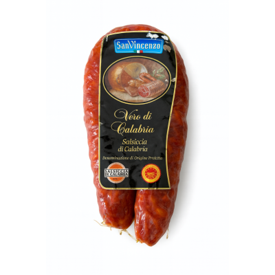 Kiełbasa Włoska Salsiccia Di Calabria DOP Piccante 300g - San Vincenzo