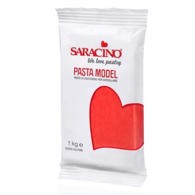 Czerwona masa cukrowa do modelowania Red Model Paste 1kg - Saracino