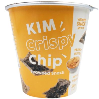 Przekąska chipsy ryżowe Kim Crispy Chip o smaku masła orzechowego 30g - Yopokki