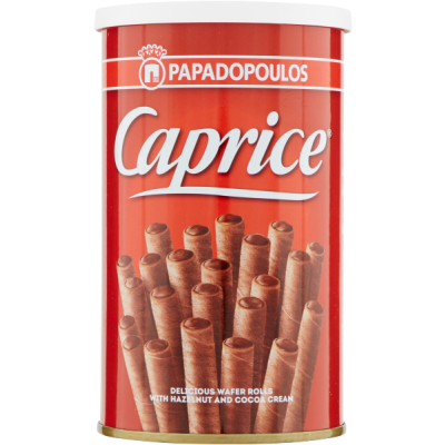 Rurki nadziane kremem Caprice Cioccolato 115g - Papadopoulos