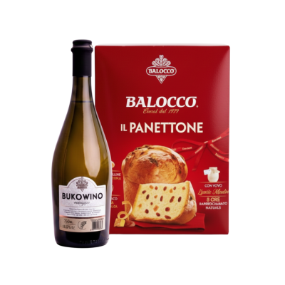 Zestaw panettone z winem musującym Bukowino