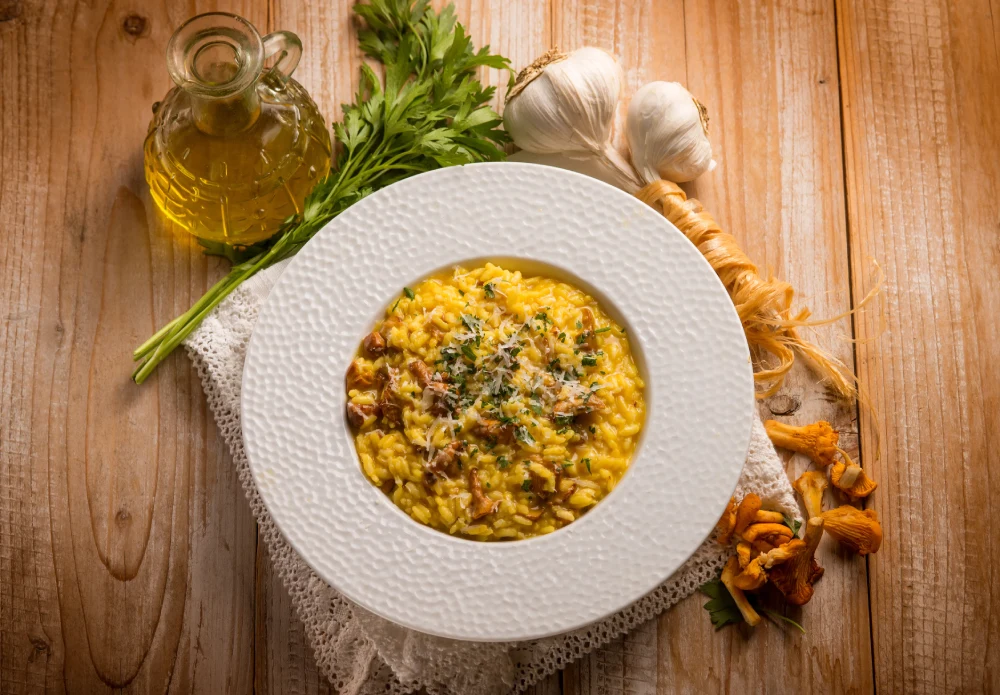 aromatyczne risotto z kurkami i grana padano